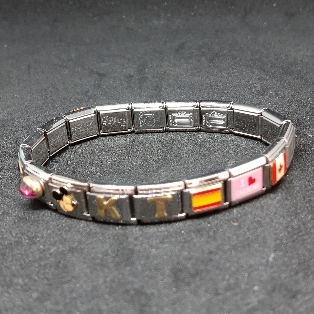 Stainless steel Charm bracelet made in Italy stretchy